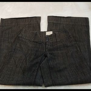 Free People Black Lightweight Wide Leg Jeans EUC